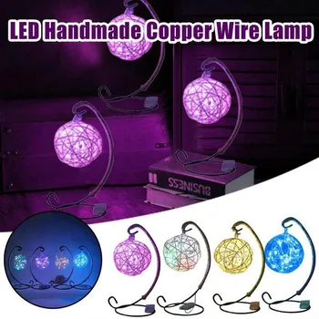 

Led Creative Handmade Twine Copper Wire Lamp Fairy Bedroom Lantern Decoration Color Lamps Micro Landscape Christmas Lights Gift