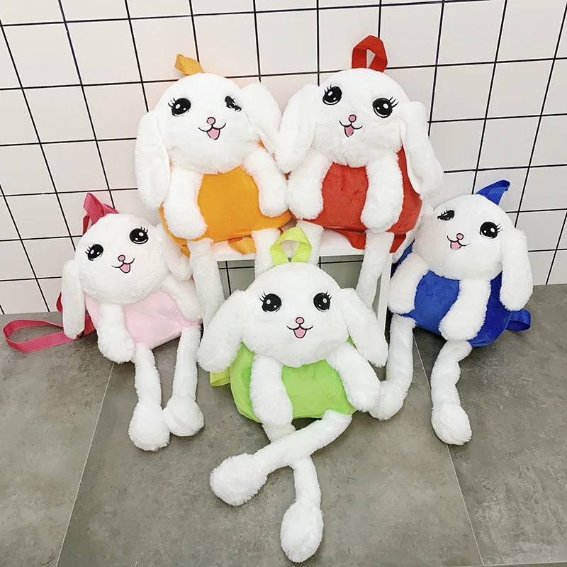 

Creative CHILDREN'S Rucksack Plush Backpack Douyin Celebrity Style Cartoon Rabbit Shoulder Animal Backpack GIRL'S Gift