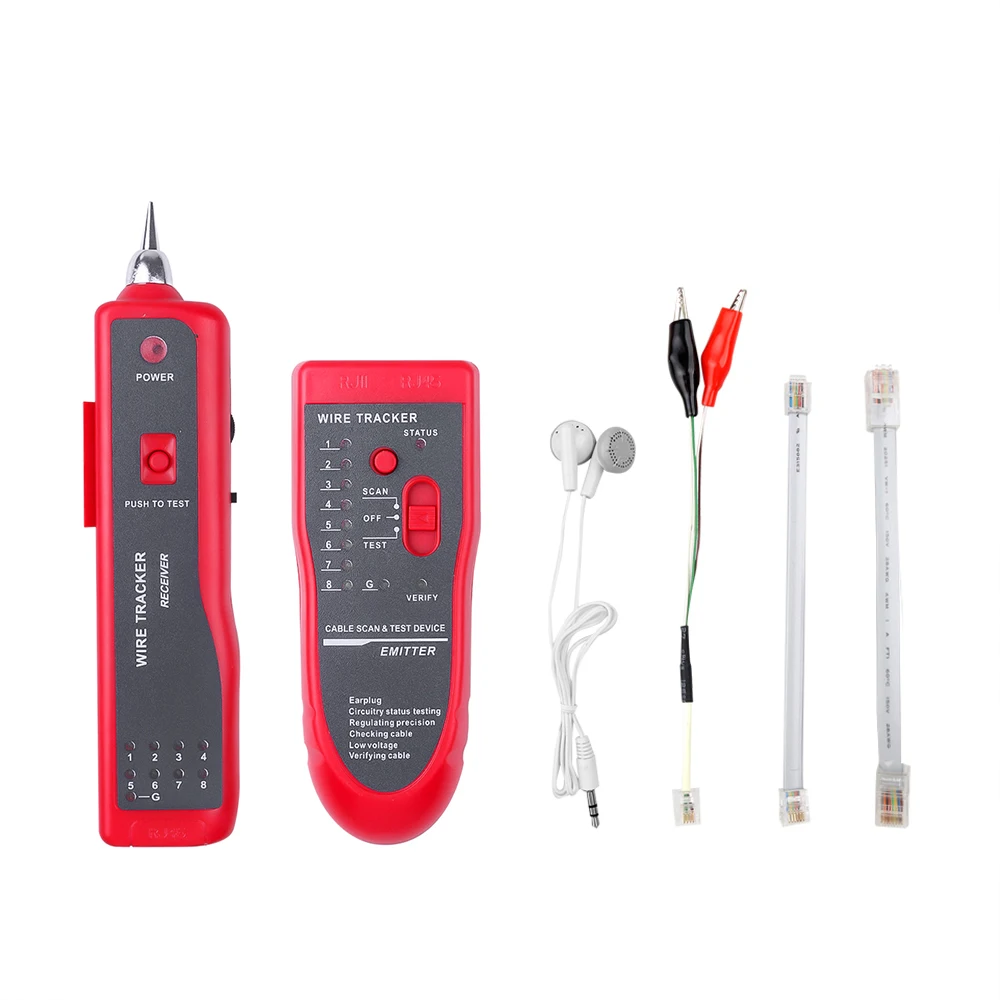 Cat5 Cat6 RJ45 LAN Network Cable Tester Line Finder RJ11 Telephone Wire Tracker Tracer UTP STP Diagnose Tone Network Tool Kit 