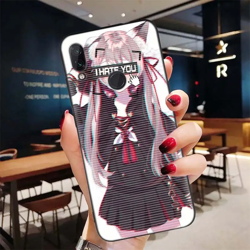 Vaporwave космический аниме черный чехол для Xiao mi Red mi Note 8 7 7S 7A 6 S2 GO K20 Pro+ 6A mi 6X 5X A1 CC 9 8 мягкий чехол для телефона
