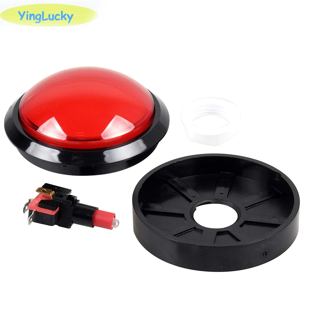 

1pcs Big Dome Pushbutton 100mm Illuminated Arcade Push Buttons Led 12v Power Button Switch Push Button with Microswitch