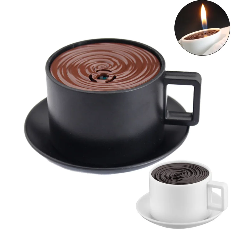 

Home Collection Lighter Creative Personality Coffee Cup Fire Lighters Refillable Butane Gas Cigarette Igniter