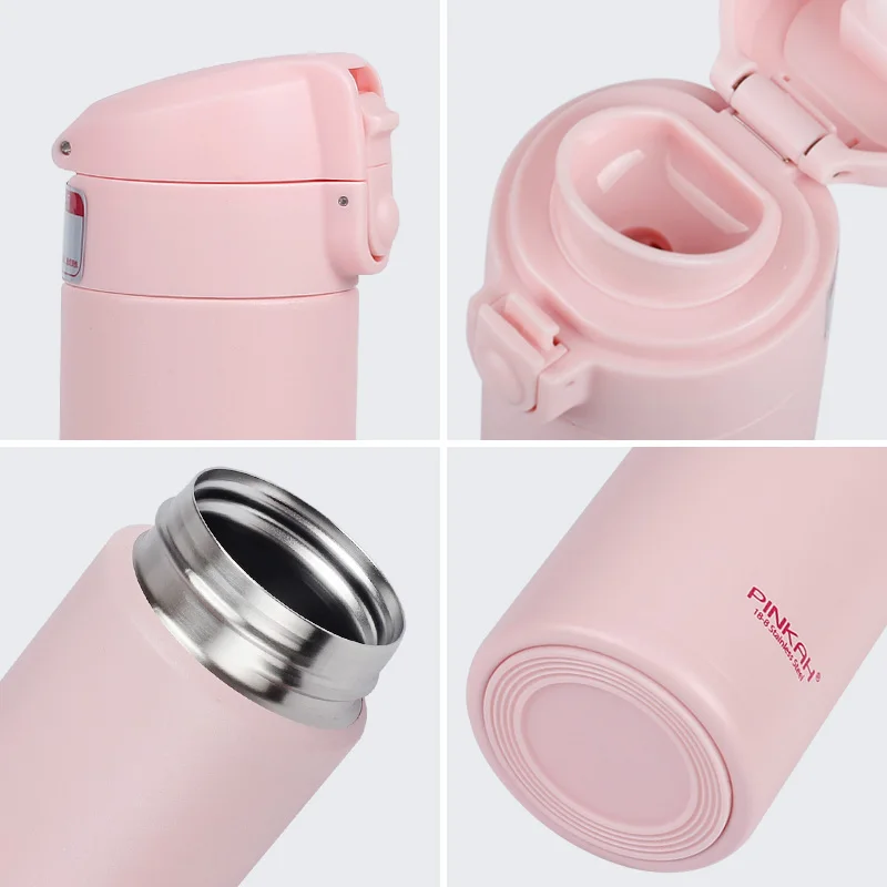 Pinkah termos 510ml, termos Stainless Steel anti bocor, cangkir