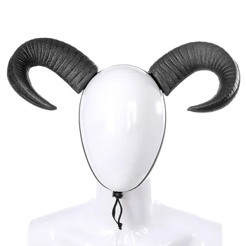 

Foam Black Head Horn Party Halloween Carnival Props Gothic Head Decor Accessories Masquerade Masks Mascara Cosplay Funny