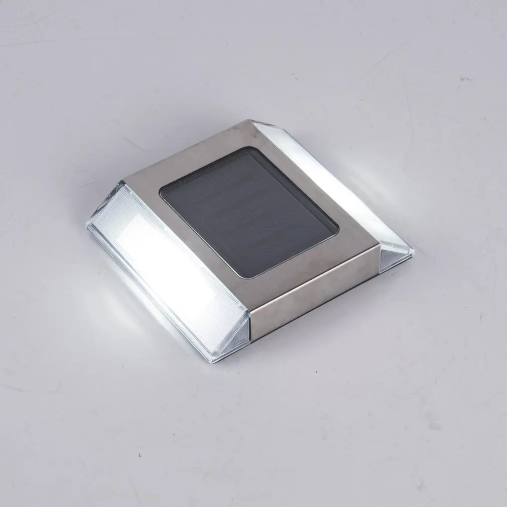 ICOCO Stainless Steel Solar Powered 2-LED Spike Lamp Waterproof Outdoor Road Dock Path Ground Light for Stairs Driveway