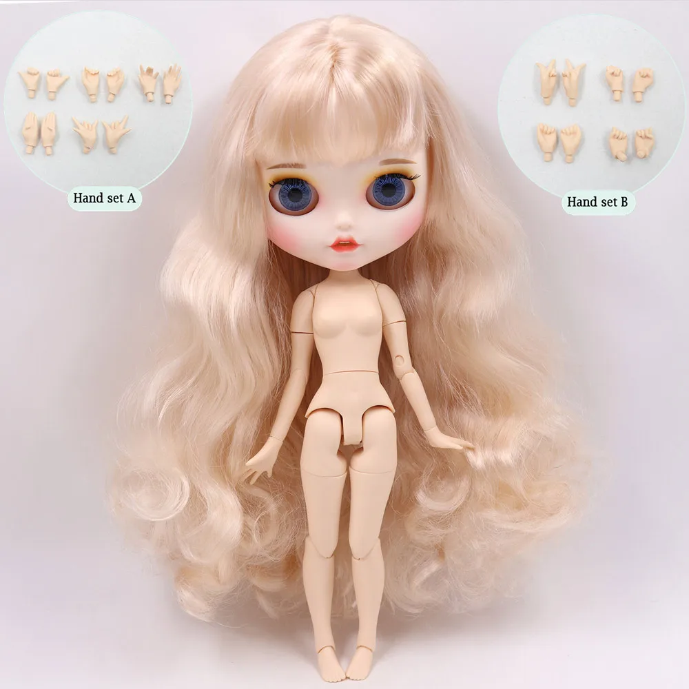 like the picture Ледяной обнаженный Blyth кукла No. BL3139 золотые волосы резные губы пупырчатая рот матовые индивидуальные лица сустава тела 1/6 bjd - Цвет: like the picture