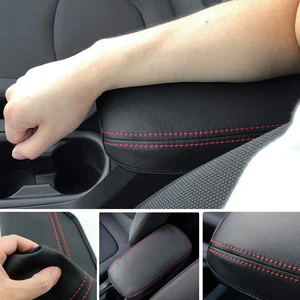 Image 5 - Armrest Center Console Cover Armrest Box Pad for Toyota Corolla E210 2019 2020 Leather Synthetic (Black with Red Line)
