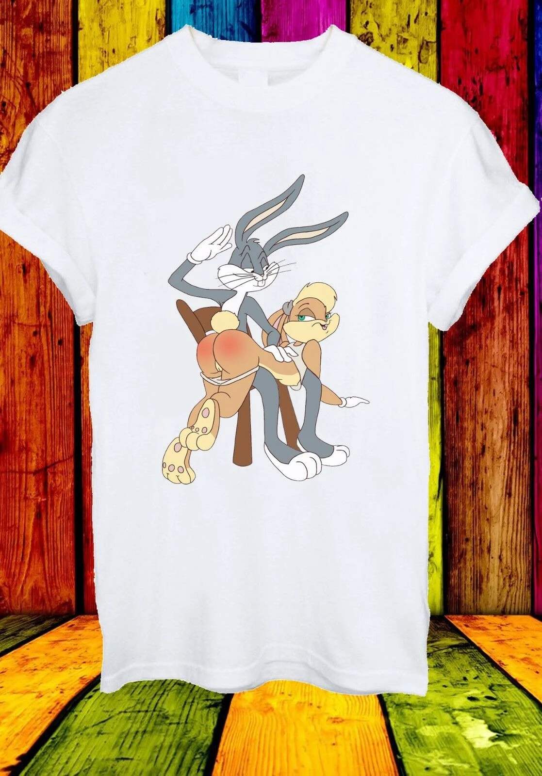 Diney Bugs LOL Bunny Spank dibujos animados castigo hombres mujeres Unisex camiseta llegada camisetas casual verano camiseta barata al por mayor|Camisetas| - AliExpress