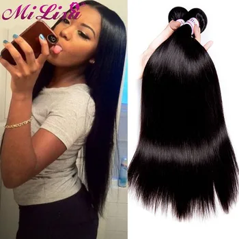 

10- 30 Inch Brazilian Straight Bundles Mi Lisa Natural Color 100 Human Hair Bundles Deal 1 3 4 pcs/lot Hair Extensions Remy Hair