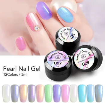 

Nail Art Mermaid Opal Pearl Series Seashell Powder Gel Polish Enamel UV Gel Glitter Platinum Nail Polish Symphony Design Lacquer