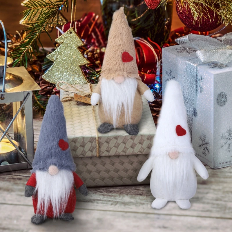 Рождественское украшение Санта-Клаус, плюшевая кукла, игрушка, праздничный подарок, кукла гном, скандинавский эльф, статуэтка, рождественское настольное украшение