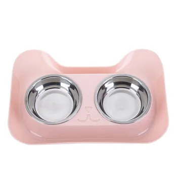 

Double Pet Bowls Stainless Steel Dog Bowl with No Spill Non-Skid Feeder Bowls Pet Bowl Food Water Drink Pot for Dogs Cats