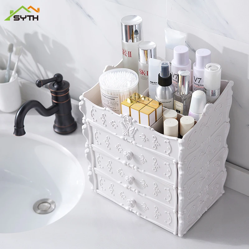 Large Plastic Desktop Cosmetic Jewelry Box Makeup Organizer Storage Boxes Holder Cosmetics brush st