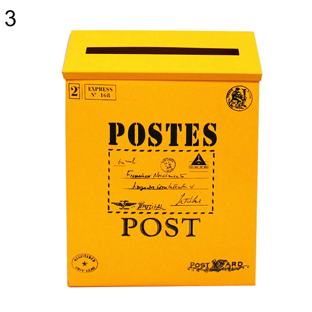 Ретро Металлические настенные почтовые ящики ведро газета письмо Box Post сад Декор