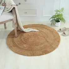 LeRadore супер мягкие однотонные круглые коврики, ковры из чистого хлопка для офиса, гостиной, детской комнаты, Противоскользящие коврики
