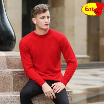 

Off Sale 2020 Standard Solid Pullovers Full Sleeves O-Neck 100% Mink Cashmere Auturm & Winter Men Formal Knitted Sweater