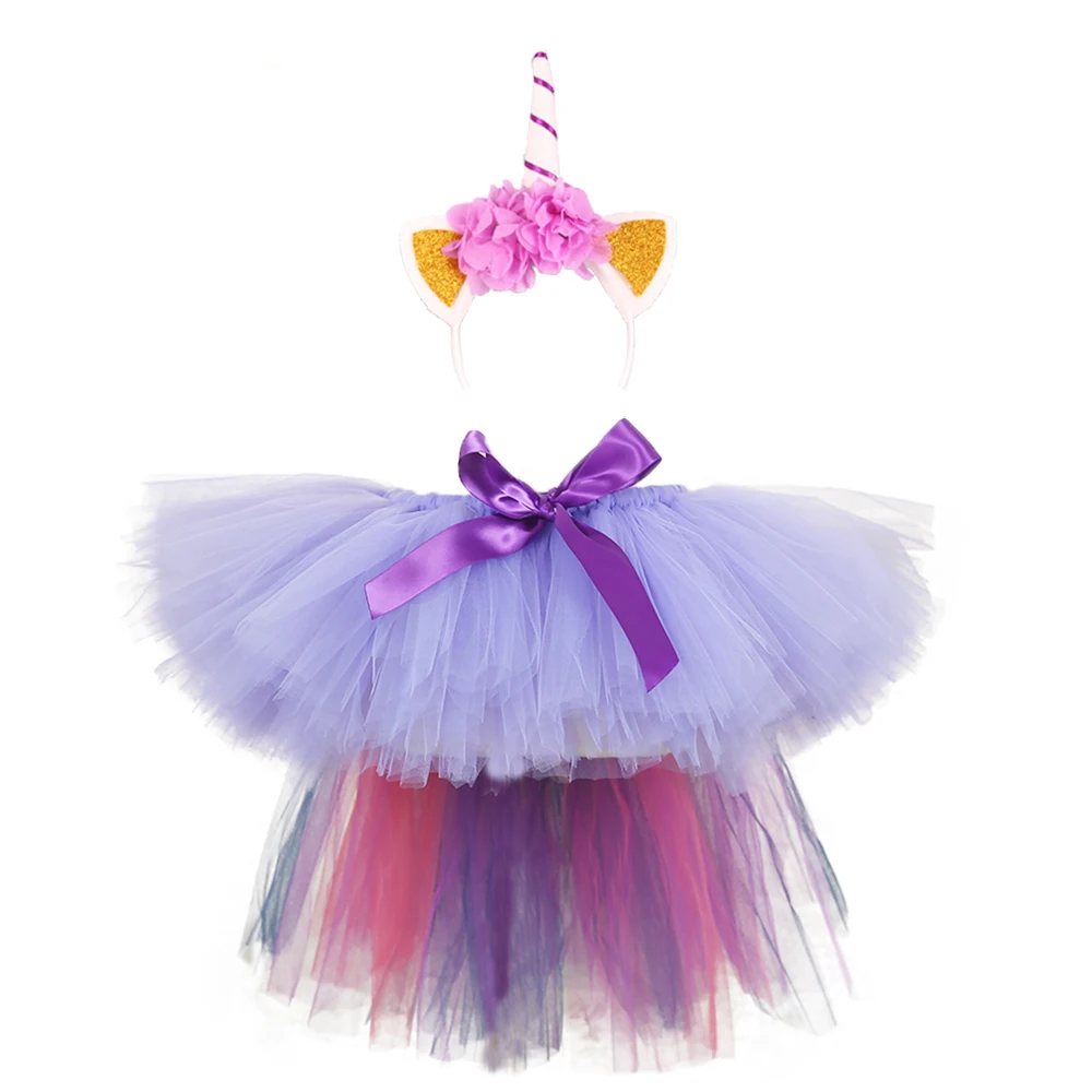 Юбка пачка с радужным единорогом разноцветные шифоновые вечерние юбки до колена