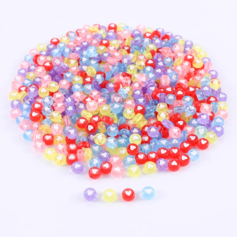 100/200/500pcs Heart Beads For Jewelry Making Acrylic Mixed Beads With Letters For Bracelet Handmade Diy Bracelet Necklace 2021