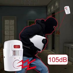 Système de sécurité domestique sans fil, 1 pièce, détecteur de mouvement infrarouge IR, moniteur d'alarme 105db + 2 télécommandes 