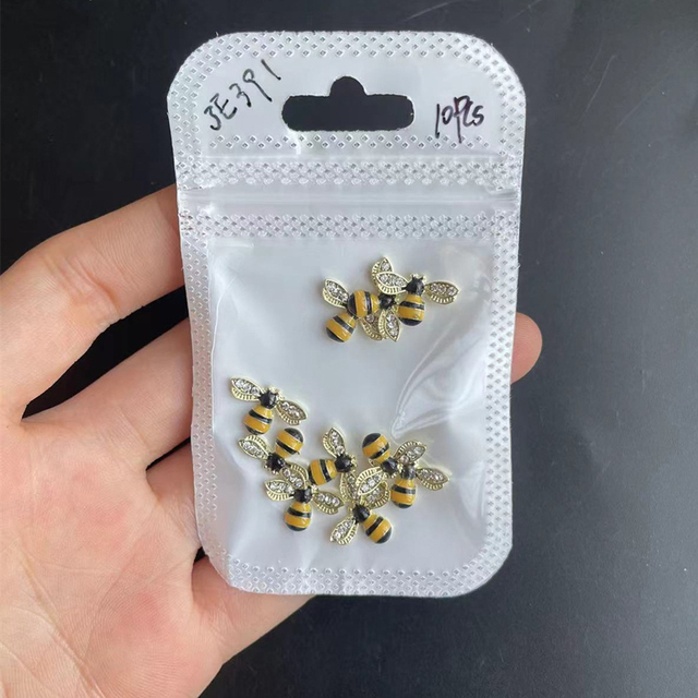 3D Alloy Nail Art Charms Crystal Rhinestone Colorful Flower/Bee Royal Diamonds Jewelry Vividly Luxury Metal Nail Supply J3