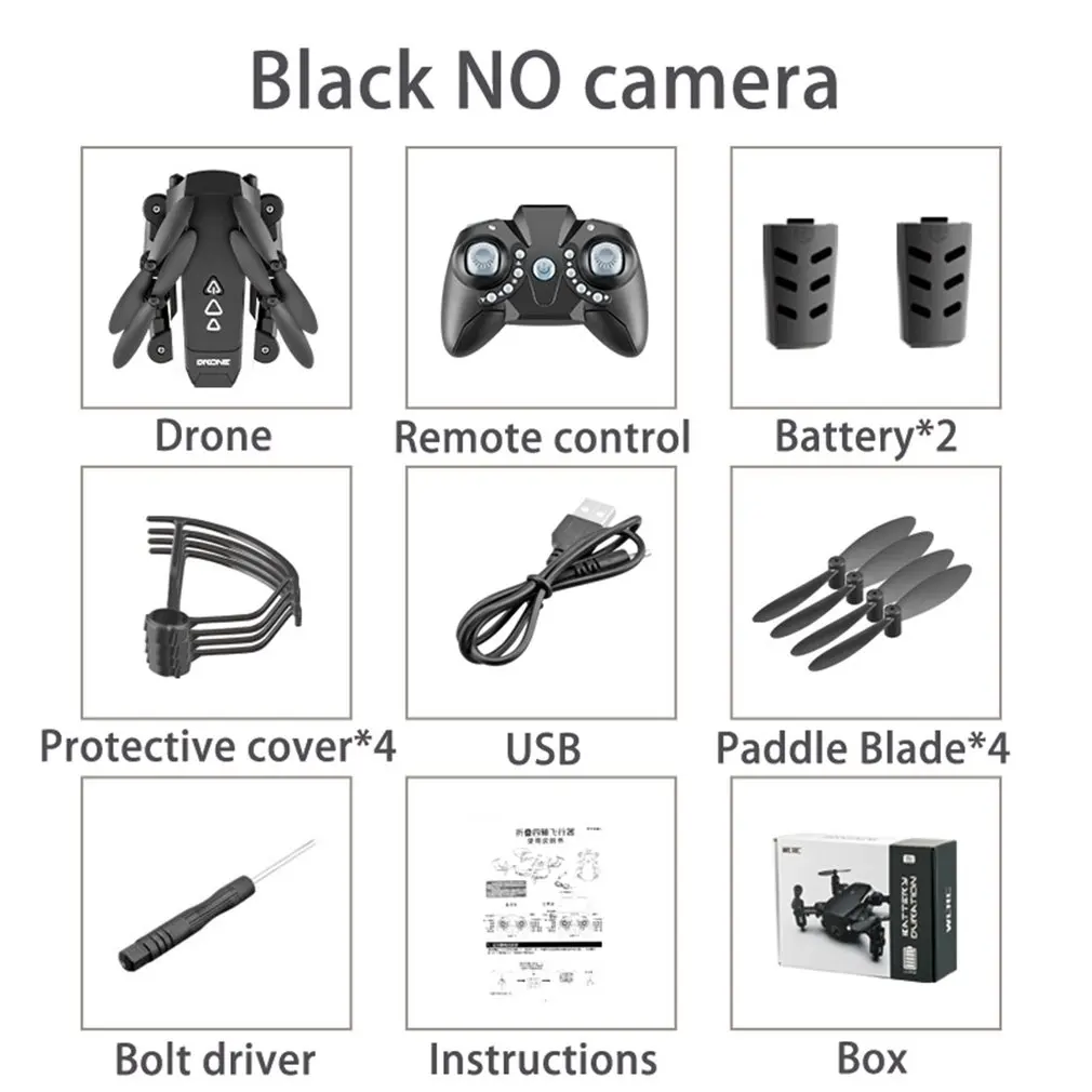 no camera 2B BOX KK8 складной мини-Дрон RC FPV Самолет 1080P HD камера Wifi FPV Дрон селфи RC вертолет подарок для детей мальчиков и девочек - Цвет: no camera 2B BOX