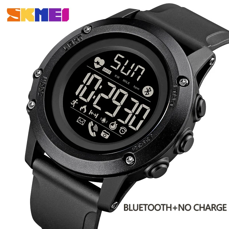 SKMEI No charge Bluetooth Mens Smart Watches Heart Rate 3D Pedometer Men Sport Wrist Smart Watch reloj inteligente hombre 1671