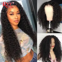 RXY кудрявый парик гуллиное кружево спереди человеческие волосы парики для черных женщин малазийские волосы предварительно сорвал с волосами младенца remy