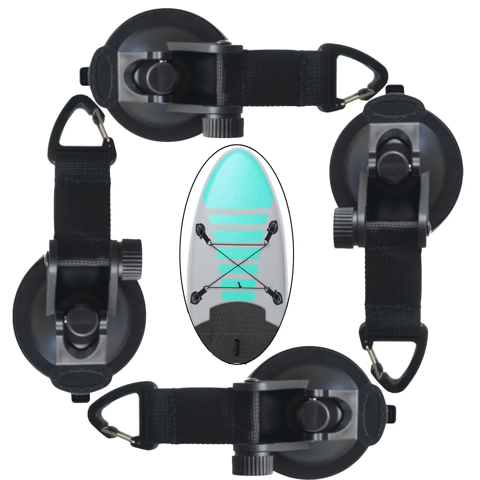 4X Heavy Duty Tie Down Suction Anchor Suction Cup with Strap For Car roof Boat|Hooks & Rails| - AliExpress