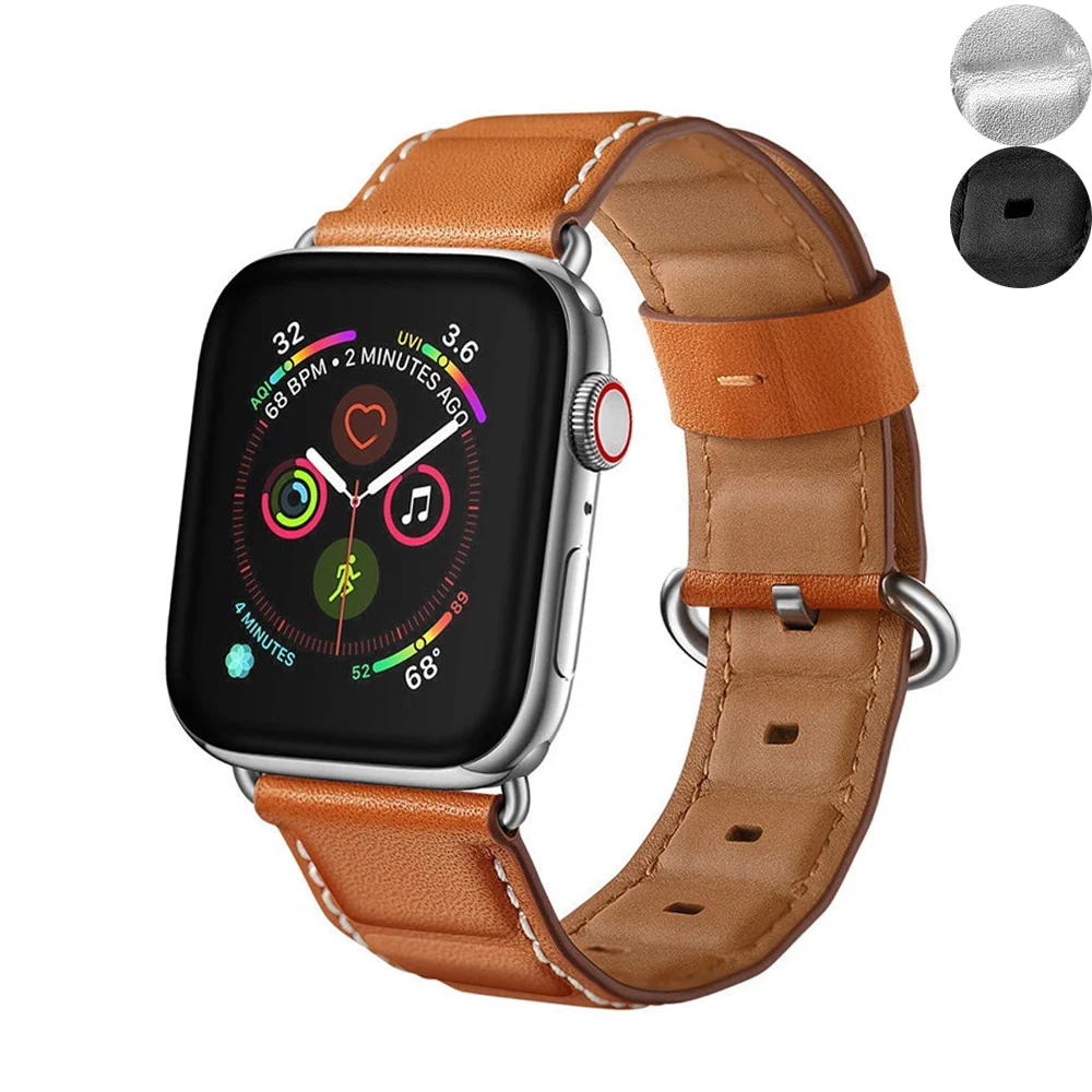 Ремешок из натуральной кожи для apple watch 42 мм 38 мм 44 мм 40 мм iwatch series 4 3 2 1 Аксессуары сменный Браслет ремешок для часов