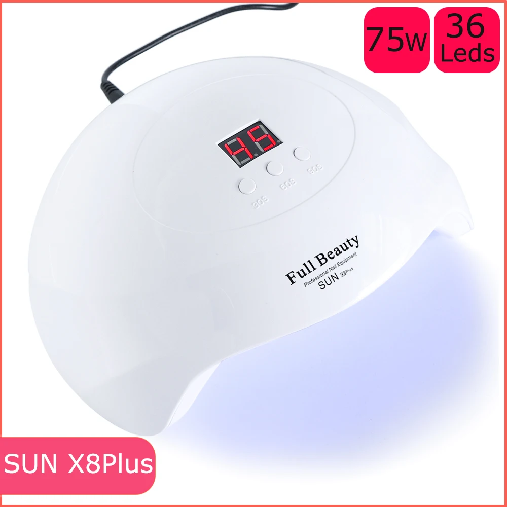 Star8XPlus 72 Вт УФ-лампа для маникюра 36 светодиодный s Сушилка для ногтей светильник от солнца отверждение всех гель-лаков клей Быстрая Сушка УФ светодиодный светильник умный таймер SASUNX8Plus - Цвет: Star8XPlus