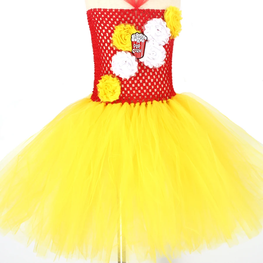 Fancy Popcorn Girl Tutu Dress Circus Birthday Outfit for Kids Food Costume Baby Photo Carnival Party Flower Tutu Dresses (12)