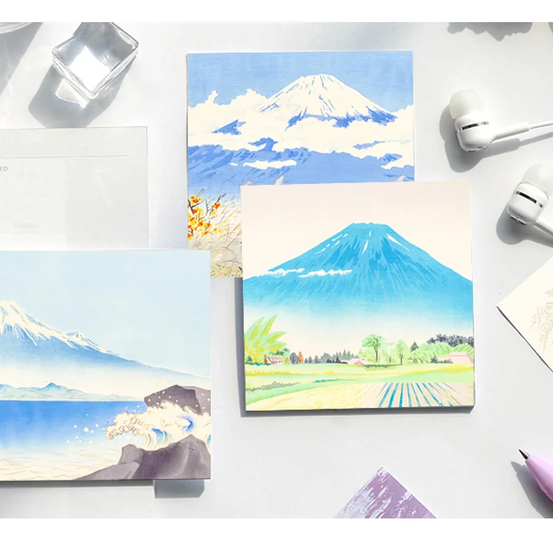 

50 Sheets/book World Famous Painting Series Memo Paper, Works by Tokuriki Tomikichi, Non-stick Memo, Memo, Stationery Decoration