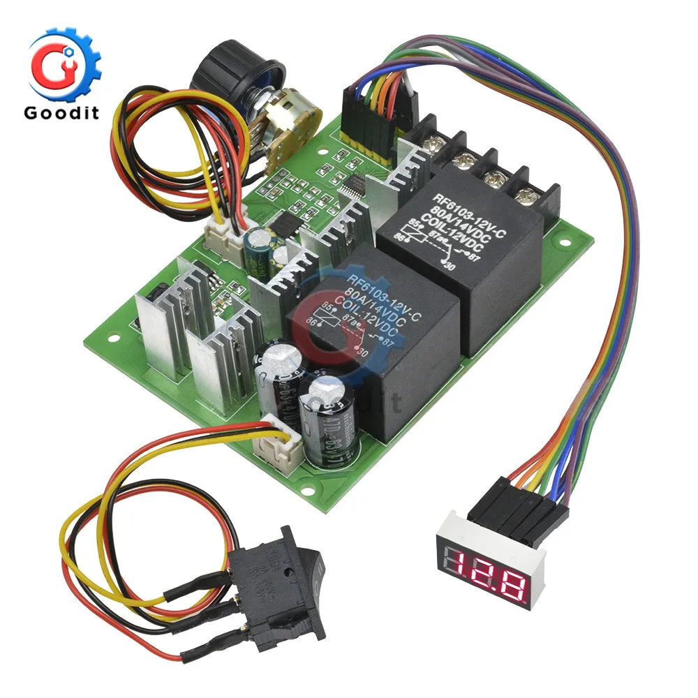 

DC10-55V PWM DC Motor Speed Controller Digital Display 0~100% Adjustable Drive Module Input MAX 60A 12V 24V 36V 48V Speed Motor