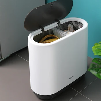 

Trash Can New Anti-fallin Zero Waste Bin For The Kitchen Bathroom Garbag Classification Narrow Trash Bucket Recycle Bin Dustbin