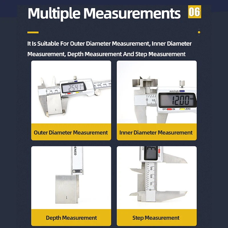 Generic Electronic Digital Caliper Metal Stainless Steel Vernier