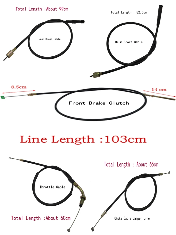 Z012 универсальный мотоцикл DY100 газовый масляный тросик дроссельной заслонки передний тормоз сцепления линия карбюратор дроссельная кабельная Демпферная линия для DY 100