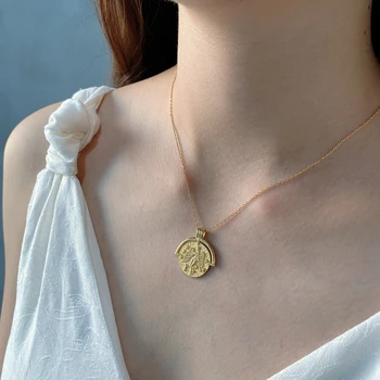 

12 Constellation Necklace 925 Sterling Silver Emboss Round Pendant Gold Necklace For Women Choker Necklace 925 Silver Jewelry