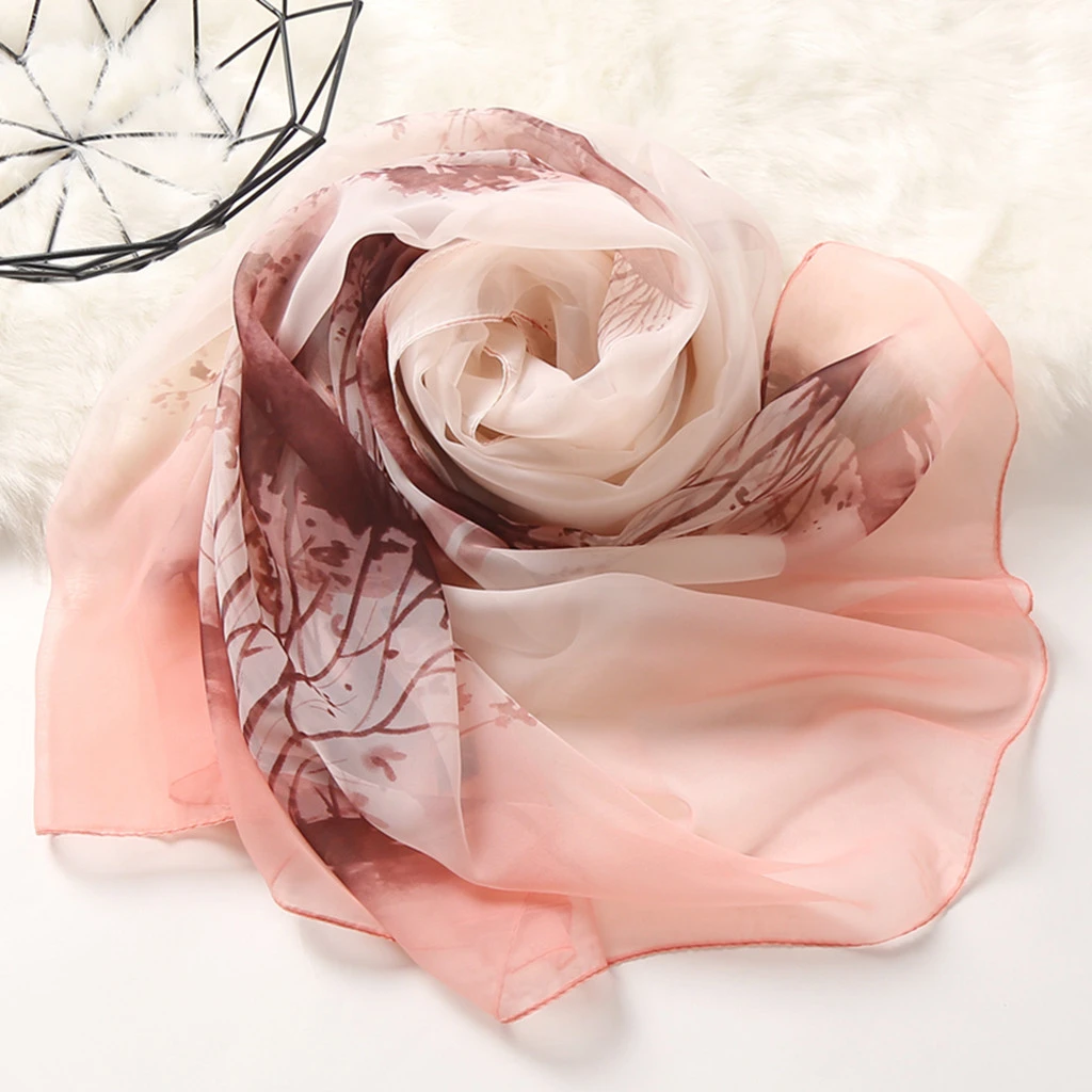 2019 New Women Fashion Spring Autumn Silk Scarfs Square Polyester Scarves Print Flowers Shawl Summer Shawls Hijabs 919