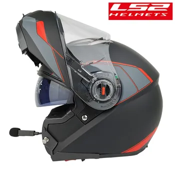 

LS2 FF370 Modular Motorcycle Helmet Bluetooth Headset 5.0 Handfree intercom Moto Flip Up kask Capacete With Dual Visor Racing