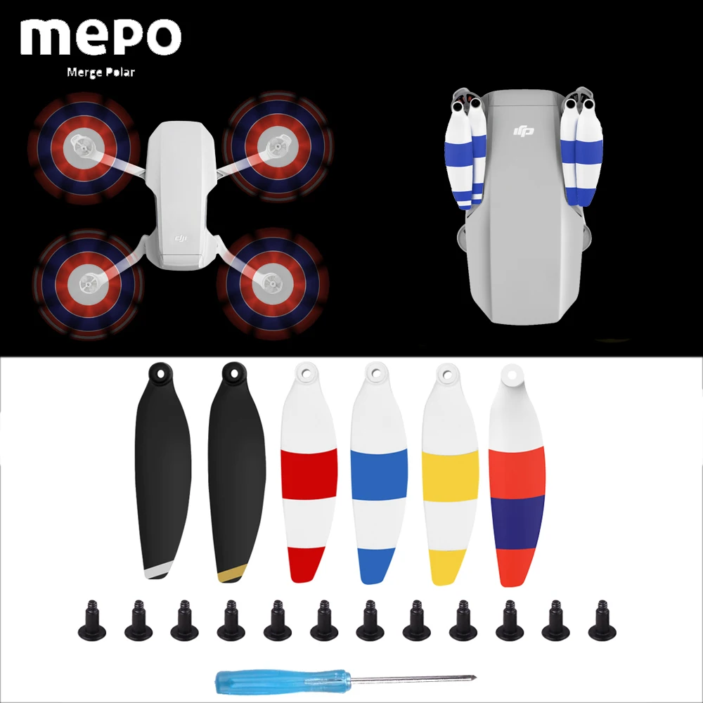Promo RGE 8pcs Colorful Lightweight Propellers 4726F Foldable Low Noise Props for DJI Mavic Mini Drone Replacement Blades Accessories 