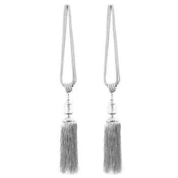 

1pair Living Room Smooth Window Accessories Multi-Purpose Home Decor Crystal Beaded Tassel Modern Rope Curtain Tieback Fastening