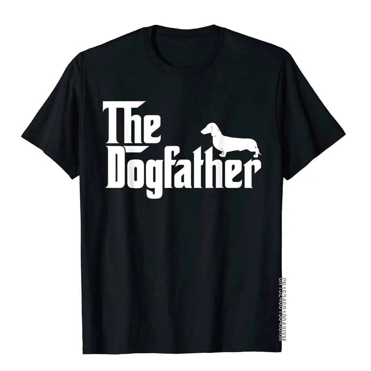 Mens The Dogfather Dachshund T-Shirt Funny Father Dog Lover Gift T-Shirt__97A3284black