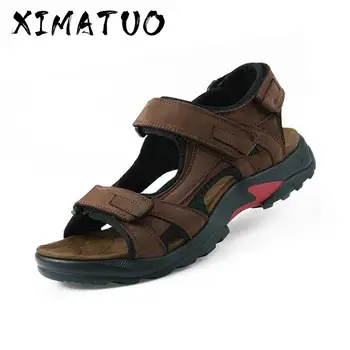 

Top quality sandal men sandals summer genuine leather sandals men outdoor shoes men leather sandals plus size 46 47 48