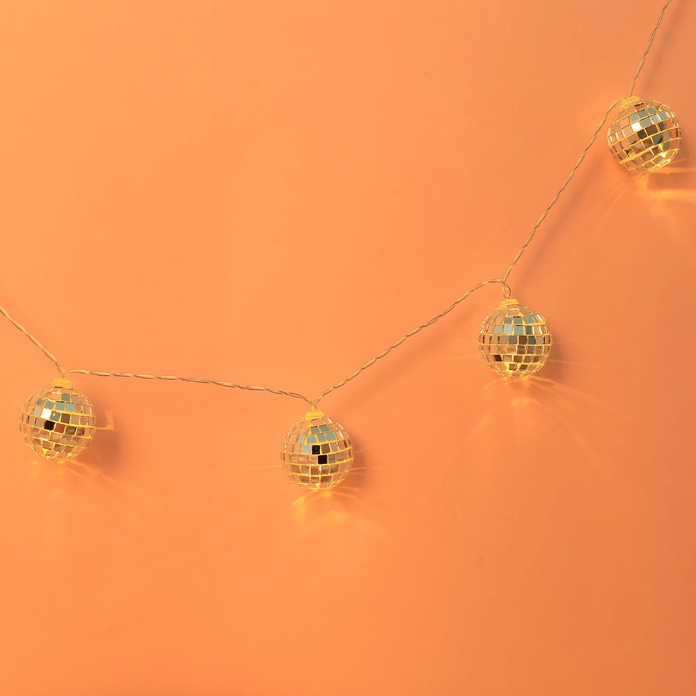 10LED стеклянный патч-шар, пластиковые гирлянды, блестящая лампа, украшение из блесток, низкое энергопотребление, всегда яркий