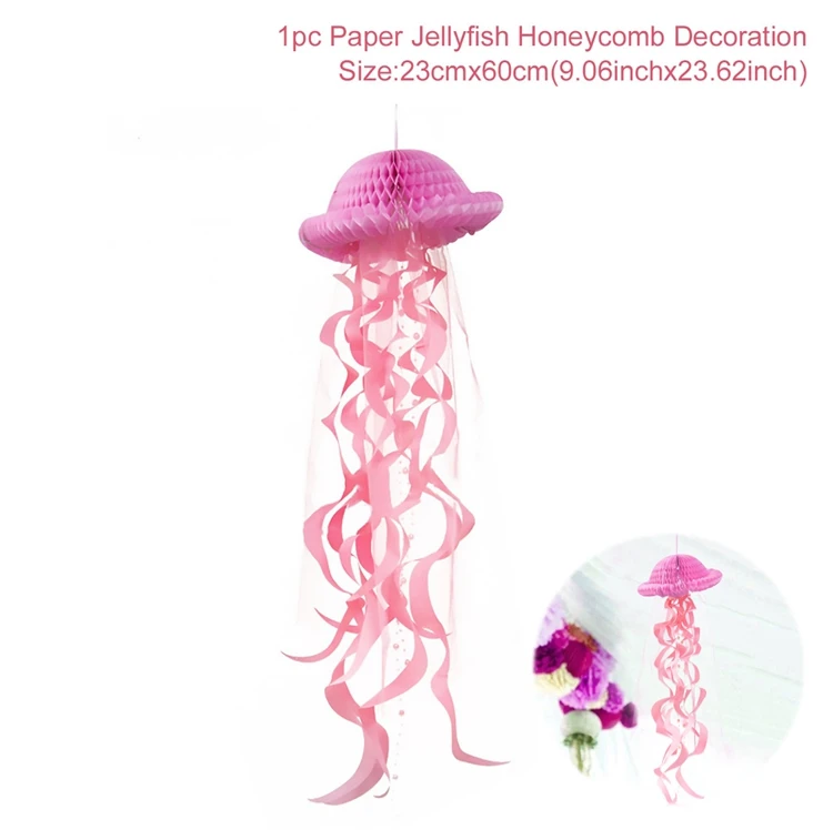 Huiran вечерние принадлежности в виде русалки, декоративные шары в виде русалки, украшение для дня рождения, свадьбы, украшения для девочек - Цвет: Pink jellyfish