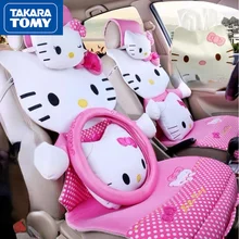 TAKARA TOMY – housse de coussin Hello Kitty en Fiber de Viscose, housse de coussin universelle, mignon, dessin animé, décorations d'intérieur de voiture