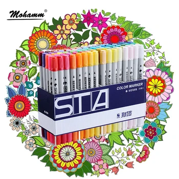 

STA 12/24/36/48/80 colors Watercolor Dual Tips Marker Pen Set for Painting Coloring Drawing Sketching Lettering Calligraphy
