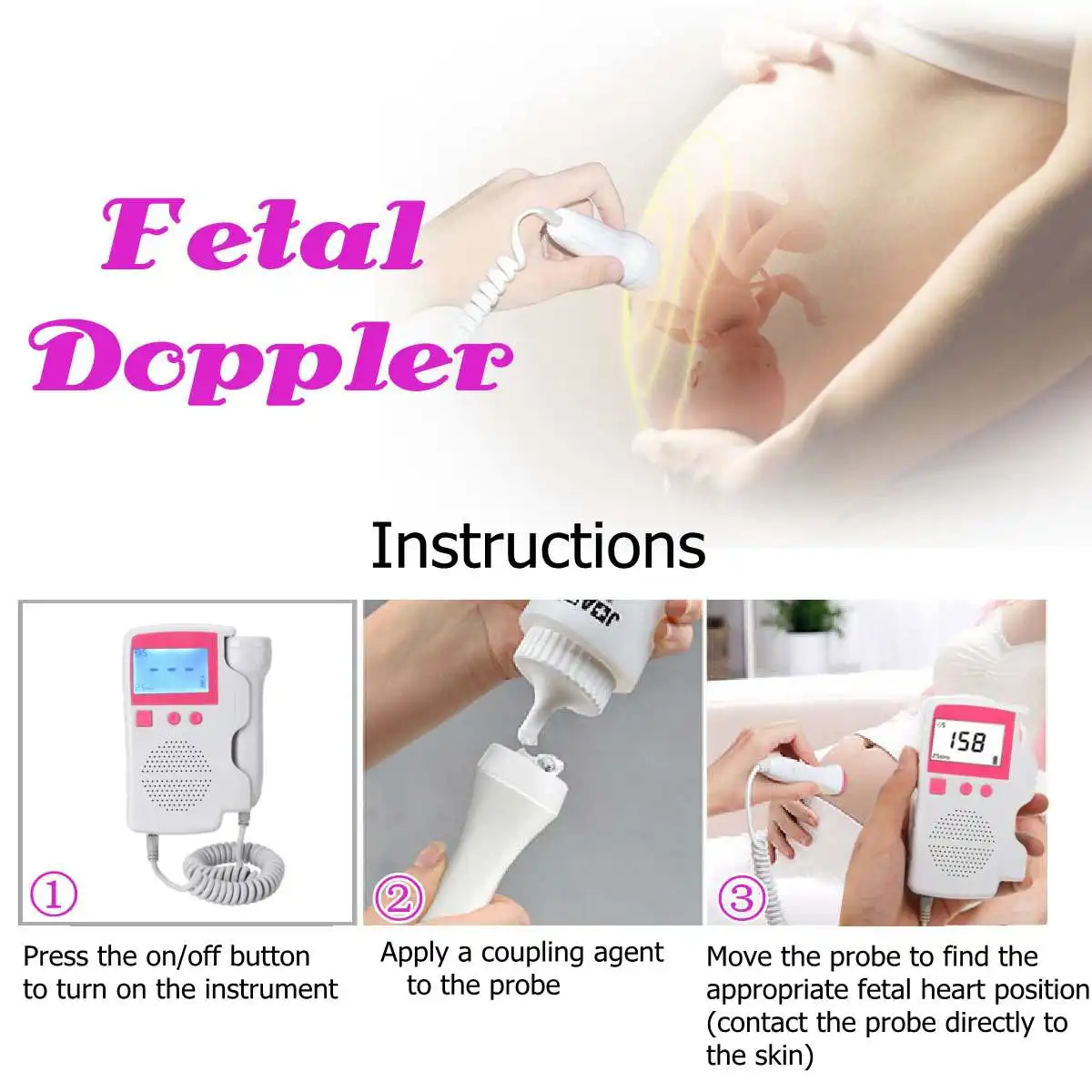Pаспродажа Домашний фетальный допплер Детский Монитор звука сердца ЖК дисплей цифровой пренатальный экран