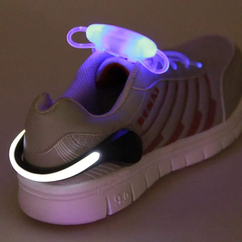 Предупреждение свет безопасности ночной бег обуви Зажимы светодиодный световой зажим для обуви открытый Велосипедный свет с светодиодный