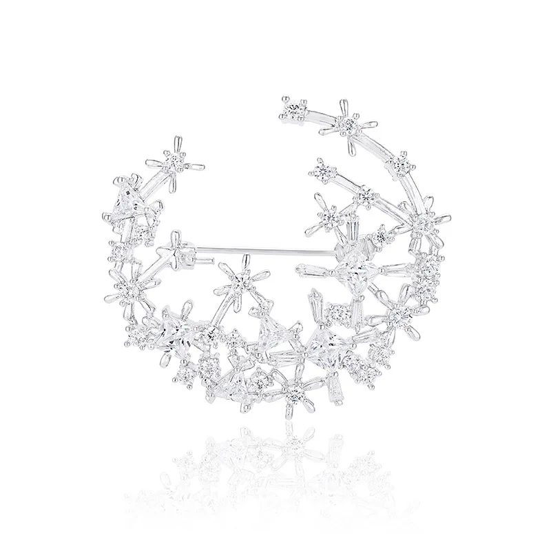 

High-End Fashion AAA Micro Zircon Brooch Flower Dress Party Dinner Versatile